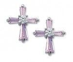 Pink Cross Earrings