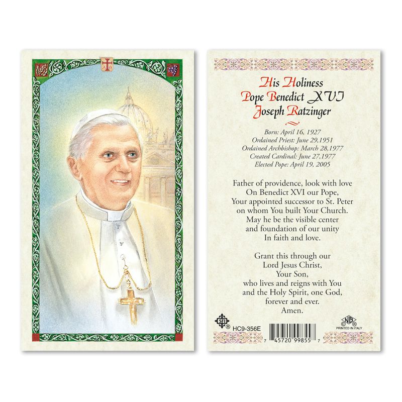 Pope Benedict XVI holy card