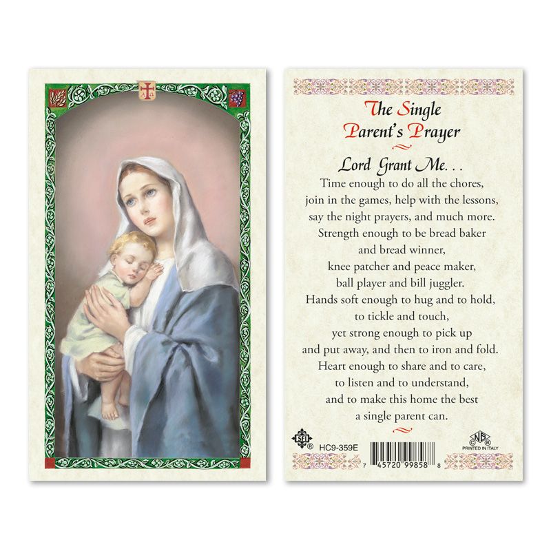 Single Parents holy card