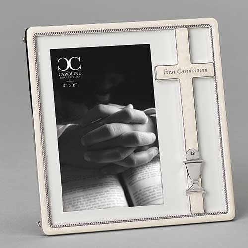 First Communion photo frame, 7.25" tall