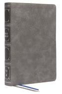 NKJV, Reference Bible, Classic Verse-By-Verse, Center-Column, Leathersoft, Gray, Red Letter, Thumb Indexed, Comfort Print: Holy Bible, New King James