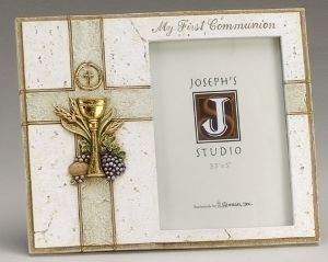 First Communion photo frame, 7.5" tall